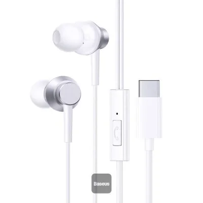 Baseus Encok Cz11 Wired Earphones Moon White